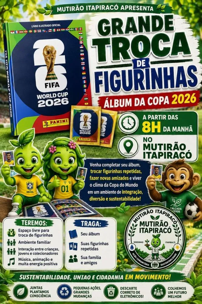 Mutirão Itapiracó apresenta grande troca de figurinhas da Copa 2026