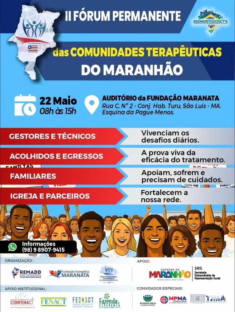 II Fórum Permanente de Comunidades Terapêuticas do Maranhão reúne lideranças em São Luís